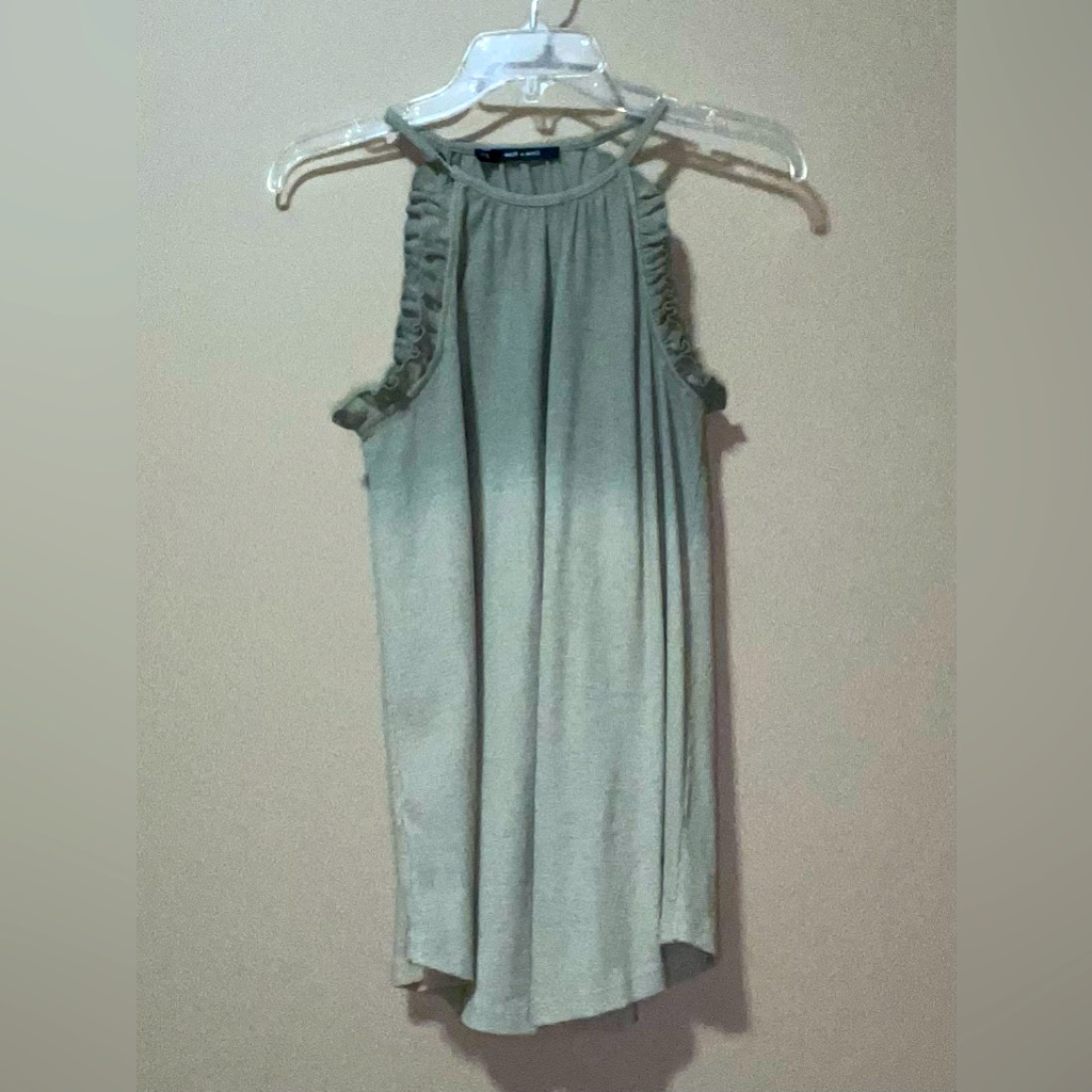 Ribbed Knit Racer Back Blouse